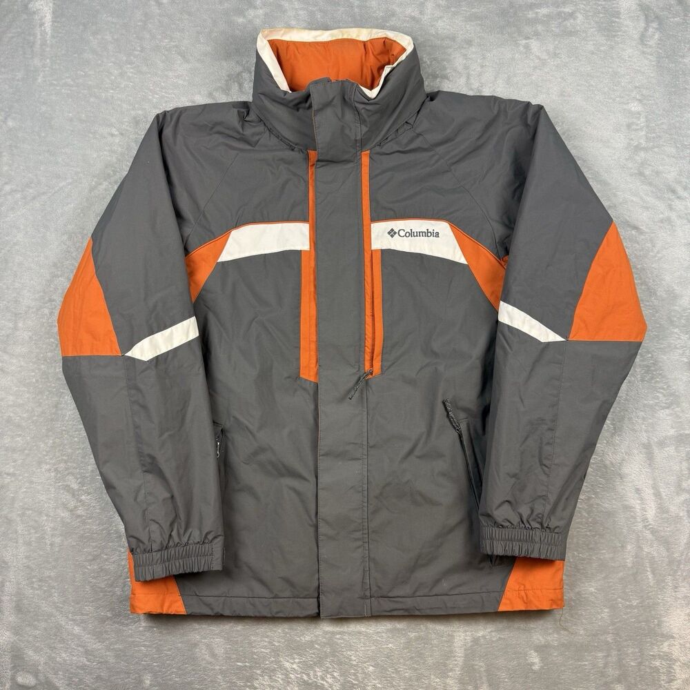 Columbia Sportswear Hooded Ski Jacket Men’s Medium Gray Orange Winter Coat